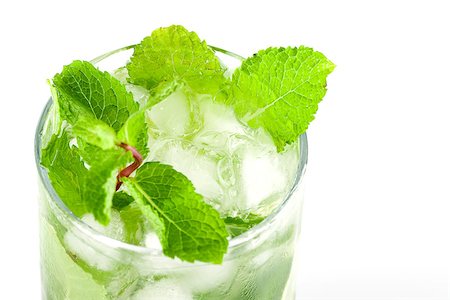 simsearch:400-07925229,k - Fresh mojito cocktail isolated on white background Stock Photo - Budget Royalty-Free & Subscription, Code: 400-06913367