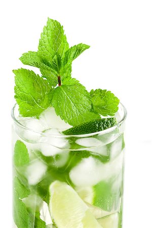 simsearch:400-07925229,k - Fresh mojito cocktail isolated on white background Stock Photo - Budget Royalty-Free & Subscription, Code: 400-06913369