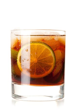 simsearch:400-06913386,k - Alcohol cocktail collection - Cuba Libre. Isolated on white background Stock Photo - Budget Royalty-Free & Subscription, Code: 400-06913377