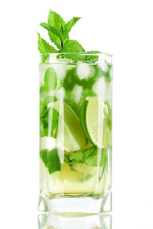 simsearch:400-07925229,k - Fresh mojito cocktail isolated on white background Stock Photo - Budget Royalty-Free & Subscription, Code: 400-06913371
