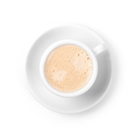 simsearch:400-07477800,k - Coffee collection - Espresso with milk. Isolated on white background. Fotografie stock - Microstock e Abbonamento, Codice: 400-06913447