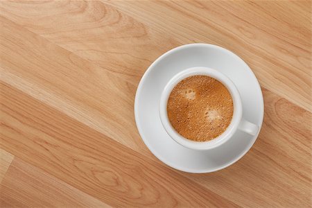 simsearch:400-07477800,k - Coffee collection - Espresso cup on wood table. Isolated on white background. Stock Photo - Budget Royalty-Free & Subscription, Code: 400-06913441