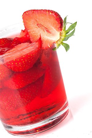 simsearch:400-06914551,k - Strawberry cocktail. Closeup, isolated on white background Stock Photo - Budget Royalty-Free & Subscription, Code: 400-06913519