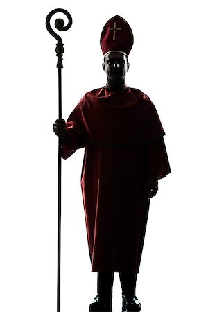 simsearch:400-06794896,k - one man cardinal bishop silhouette in studio isolated on white background Stock Photo - Budget Royalty-Free & Subscription, Code: 400-06913739
