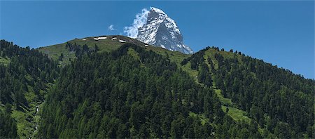 The top of the Matterhorn with the hillsides of the valley of Zmutt Foto de stock - Royalty-Free Super Valor e Assinatura, Número: 400-06924236