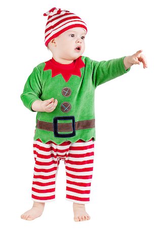 simsearch:400-07088886,k - Small baby in santa suit. Isolated on white Stock Photo - Budget Royalty-Free & Subscription, Code: 400-06924434