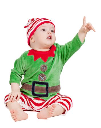 simsearch:400-07088886,k - Small baby in santa suit. Isolated on white Stock Photo - Budget Royalty-Free & Subscription, Code: 400-06924436