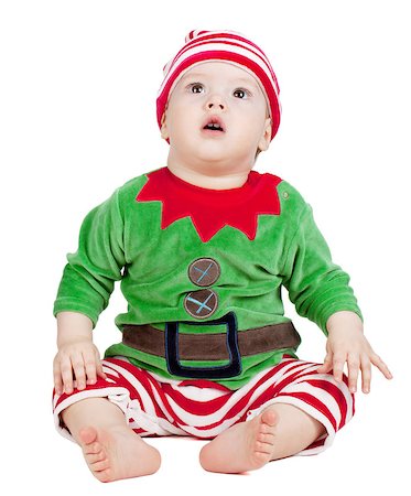 simsearch:400-07088886,k - Small baby in santa suit. Isolated on white Stock Photo - Budget Royalty-Free & Subscription, Code: 400-06924437
