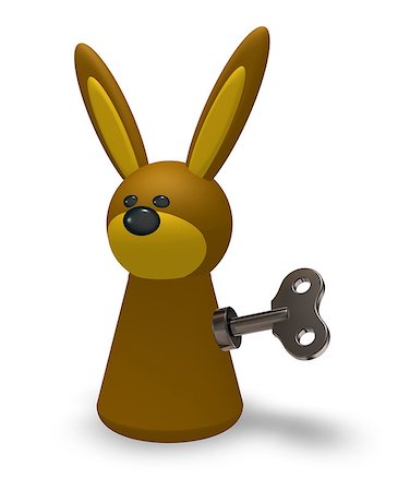 simsearch:400-06866996,k - rabbit token with wind-up key on white background - 3d illustration Foto de stock - Super Valor sin royalties y Suscripción, Código: 400-06924531