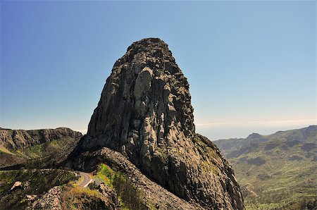 Lone Peak High looking at the blue sky, Spain La Gomera Stockbilder - Microstock & Abonnement, Bildnummer: 400-06924603