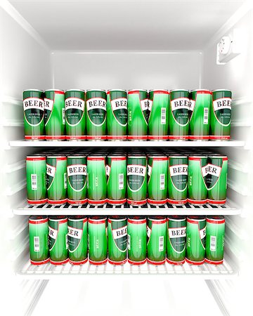 Fridge full with beer cans Stock Photo - Budget Royalty-Free & Subscription, Code: 400-06924615