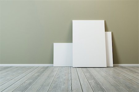 empty art gallery - several blank picture in the room Stock Photo - Budget Royalty-Free & Subscription, Code: 400-06925211