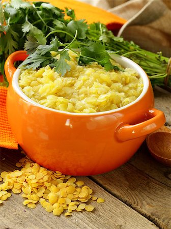 porage - side dish of yellow lentils with herbs and spices Stock Photo - Budget Royalty-Free & Subscription, Code: 400-06926341