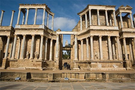 Roman theatre, located in the archaeological ensemble of Mérida, one of the largest and most extensive archaeological sites in Spain Stock Photo - Budget Royalty-Free & Subscription, Code: 400-06926352