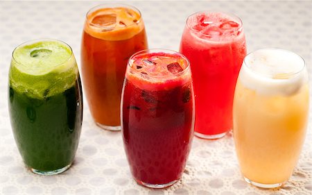 selection of fresh  fruits colorful long drink cocktails Stock Photo - Budget Royalty-Free & Subscription, Code: 400-06926607