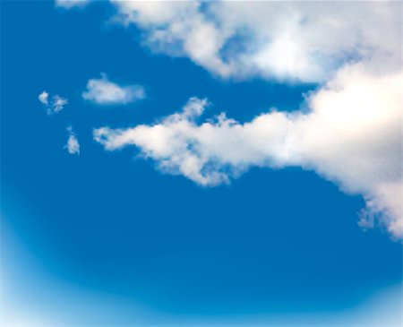 Blue sky with clouds. Vector background. Foto de stock - Super Valor sin royalties y Suscripción, Código: 400-06926659