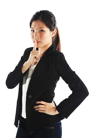 simsearch:400-04238180,k - Asian Career Woman Keeping Quiet on Something Stockbilder - Microstock & Abonnement, Bildnummer: 400-06926835