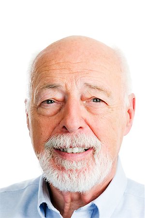 Closeup head shot portrait of handsome senior man.  White background. Stock Photo - Budget Royalty-Free & Subscription, Code: 400-06926934
