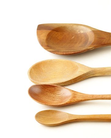 simsearch:400-04153303,k - Empty wooden spoons on a white background Foto de stock - Royalty-Free Super Valor e Assinatura, Número: 400-06927419