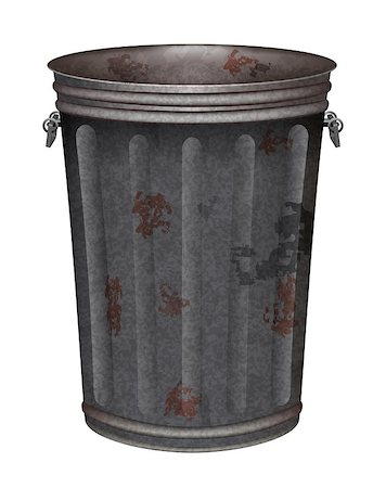 vector grunge garbage can on white background, eps10 file, gradient mesh and transparency used Stock Photo - Budget Royalty-Free & Subscription, Code: 400-06927620
