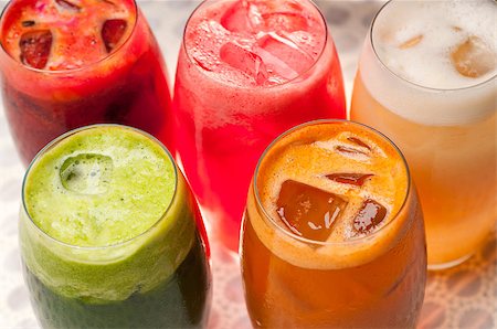 simsearch:400-04787910,k - selection of fresh  fruits colorful long drink cocktails Stock Photo - Budget Royalty-Free & Subscription, Code: 400-06927768