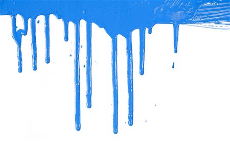 simsearch:614-06719448,k - Blue paint  dripping / isolated on white background with copy space / real photo Foto de stock - Super Valor sin royalties y Suscripción, Código: 400-06929046