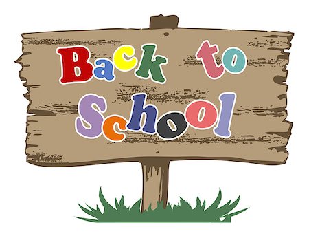 simsearch:400-06928128,k - Back to school illustration on wooden banner Stockbilder - Microstock & Abonnement, Bildnummer: 400-06929254