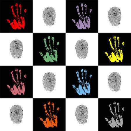 simsearch:400-06640545,k - Wallpaper with hand prints and fingerprints Stock Photo - Budget Royalty-Free & Subscription, Code: 400-06929250