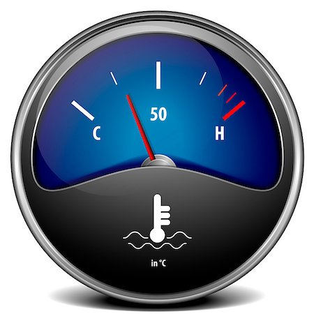 illustration of a motor temperature gauge, eps 10 vector Stock Photo - Budget Royalty-Free & Subscription, Code: 400-06929568