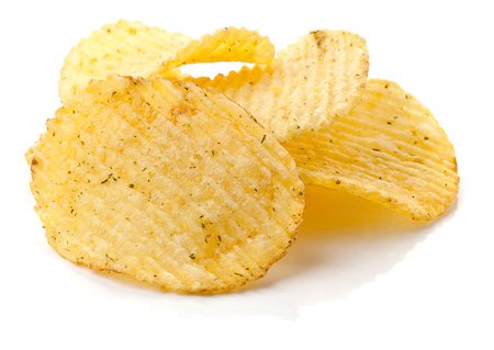 simsearch:400-06700713,k - Potato chips isolated on white background Photographie de stock - Aubaine LD & Abonnement, Code: 400-06920111