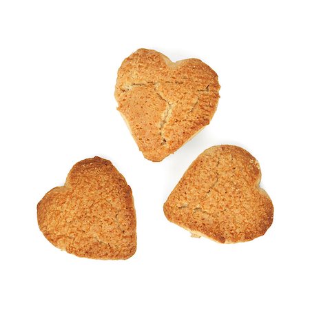 simsearch:400-07090594,k - Three heart shaped cookies. View from above. Isolated on white background Foto de stock - Super Valor sin royalties y Suscripción, Código: 400-06920171