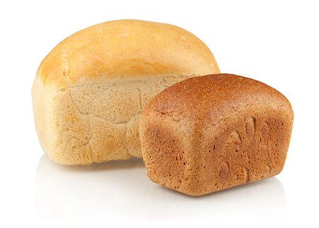 simsearch:400-04421047,k - White and brown bread. Isolated on white background Foto de stock - Super Valor sin royalties y Suscripción, Código: 400-06920187