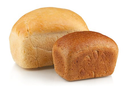 simsearch:400-04421047,k - White and brown bread. Isolated on white background Foto de stock - Super Valor sin royalties y Suscripción, Código: 400-06920188