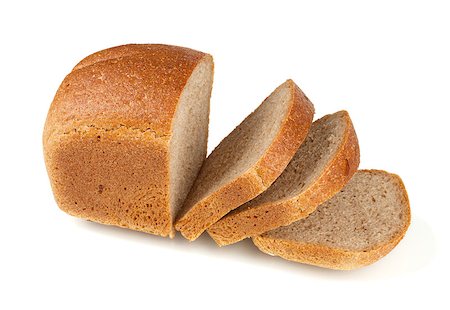 simsearch:400-04421047,k - Sliced brown bread. Isolated on white background Foto de stock - Super Valor sin royalties y Suscripción, Código: 400-06920189