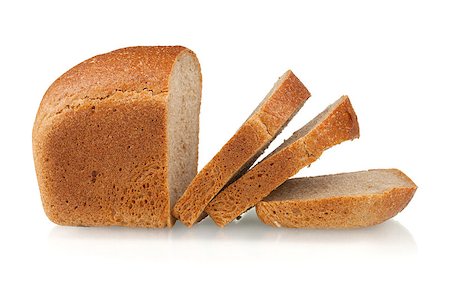 simsearch:400-04421047,k - Sliced brown bread. Isolated on white background Foto de stock - Super Valor sin royalties y Suscripción, Código: 400-06920190