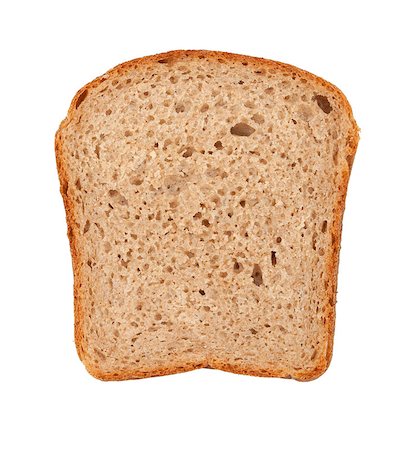 simsearch:400-04421047,k - Slice of brown bread. Isolated on white background Foto de stock - Super Valor sin royalties y Suscripción, Código: 400-06920193