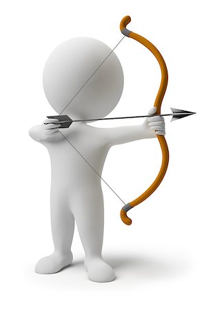 simsearch:400-04085659,k - 3d small people prepare for shooting an arrow. 3d image. Isolated white background. Foto de stock - Super Valor sin royalties y Suscripción, Código: 400-06920266