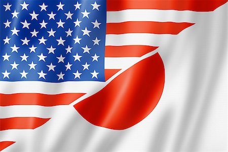 Mixed USA and Japan flag, three dimensional render, illustration Stock Photo - Budget Royalty-Free & Subscription, Code: 400-06920885