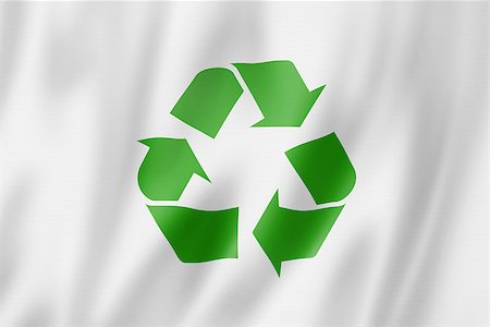 simsearch:400-05305041,k - recycling symbol flag, three dimensional render, satin texture Photographie de stock - Aubaine LD & Abonnement, Code: 400-06920883