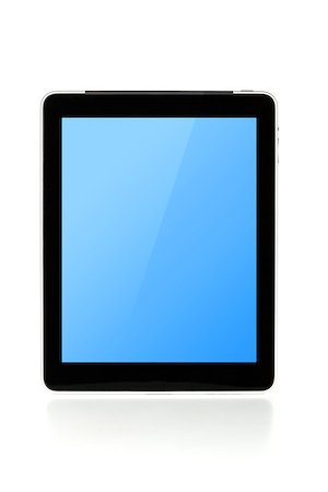simsearch:400-06921233,k - Touch screen tablet computer with gradient background. Isolated on white Stock Photo - Budget Royalty-Free & Subscription, Code: 400-06921225