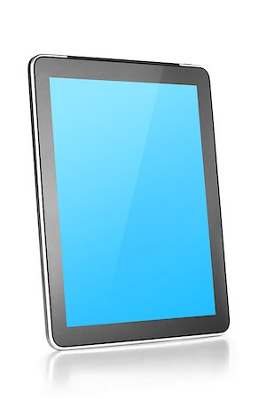 simsearch:400-08097289,k - Touch screen tablet computer with blue background. Isolated on white Stock Photo - Budget Royalty-Free & Subscription, Code: 400-06921228