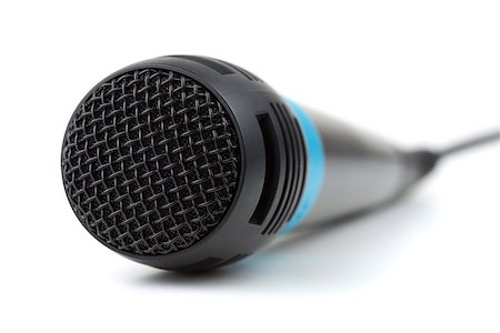 simsearch:400-04867557,k - Microphone with cable. Small DOF, isolated on white Stock Photo - Budget Royalty-Free & Subscription, Code: 400-06921220