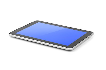 simsearch:400-06921233,k - Touch screen tablet computer with blue gradient background. Isolated on white Stock Photo - Budget Royalty-Free & Subscription, Code: 400-06921232