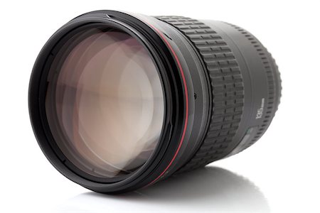 Professional photo lens. Isolated on white background Stock Photo - Budget Royalty-Free & Subscription, Code: 400-06921246
