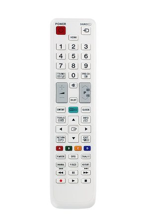 White remote control. Isolated on white background Foto de stock - Super Valor sin royalties y Suscripción, Código: 400-06921254