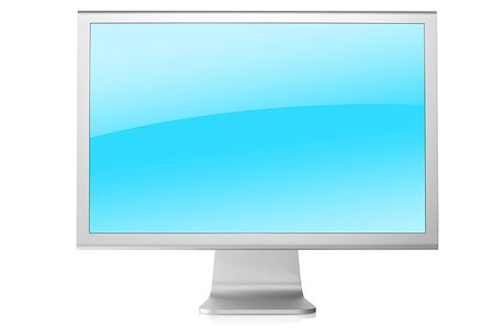 simsearch:400-05073201,k - Computer Monitor with blue background. Front view, isolated on white background Foto de stock - Super Valor sin royalties y Suscripción, Código: 400-06921257