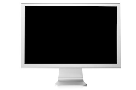 simsearch:400-05073201,k - Computer Monitor with black screen. Front view, isolated on white background Foto de stock - Super Valor sin royalties y Suscripción, Código: 400-06921258