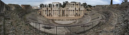 Roman theatre, located in the archaeological ensemble of Mérida, one of the largest and most extensive archaeological sites in Spain Stock Photo - Budget Royalty-Free & Subscription, Code: 400-06921403