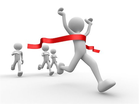 run icon - 3d people - man, person crossing the finishing line. Winner Stock Photo - Budget Royalty-Free & Subscription, Code: 400-06921564