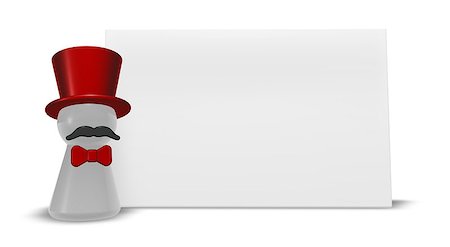 ringmaster with red topper and bow - 3d illustration Stock Photo - Budget Royalty-Free & Subscription, Code: 400-06921745
